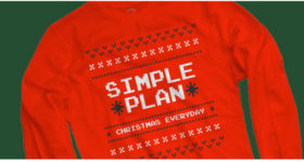 New Simple Plan Christmas sweatshirt design now available & European merch Black Friday sales